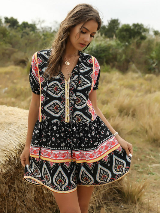 Women'S Casual Fashion Loose Printed Jumpsuit