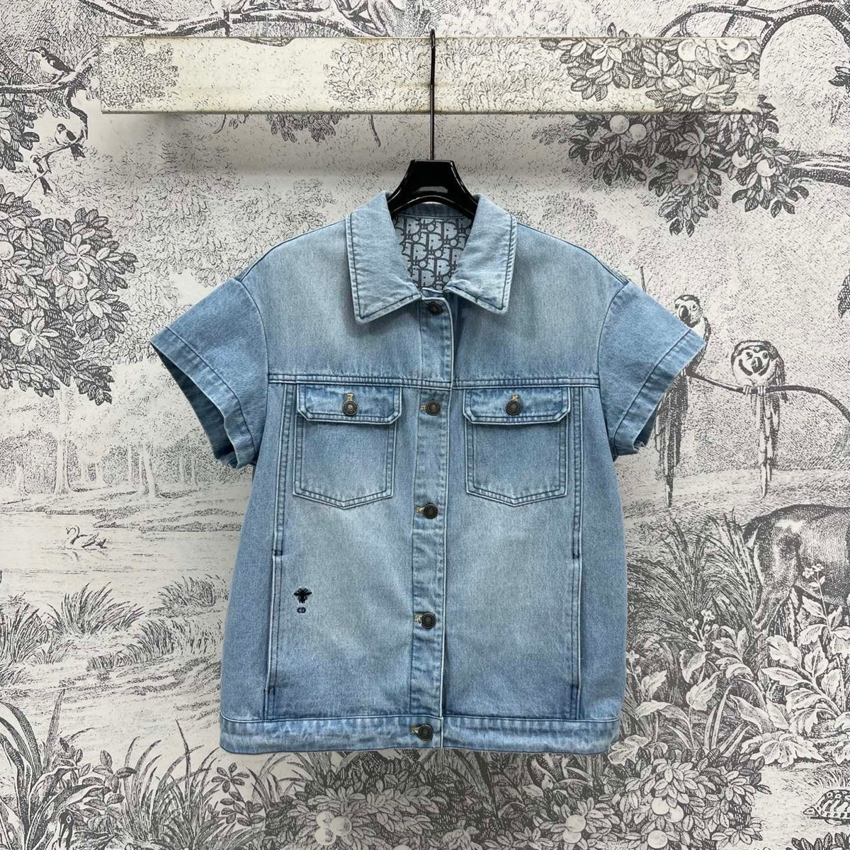 CD 25 Short-sleeved Denim Shirt Light Blue Cotton