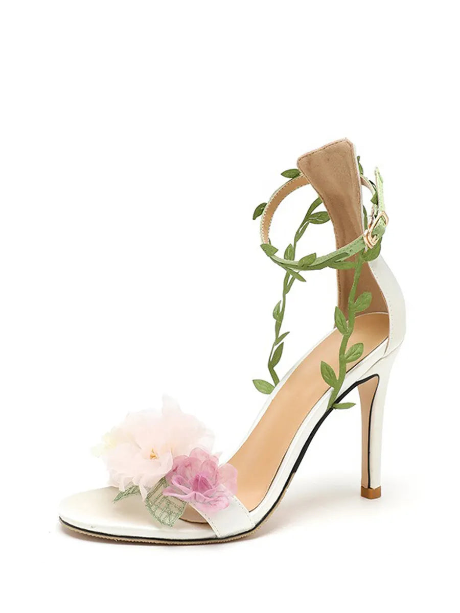 Nicolette Pastoral Style Chiffon Sandals