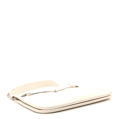 Calfskin Horsebit Slim Shoulder Bag White