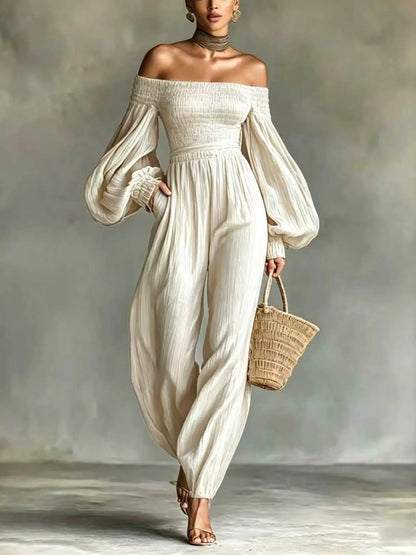 Genesis Balloon Sleeve Ruch Jumpsuit