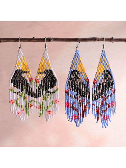 Earwish - Boho Beaded Tassel Earrings - Colorful &amp; Unique