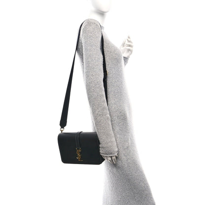 Textured Calfskin Medium Classic Monogram Universite Bag Black