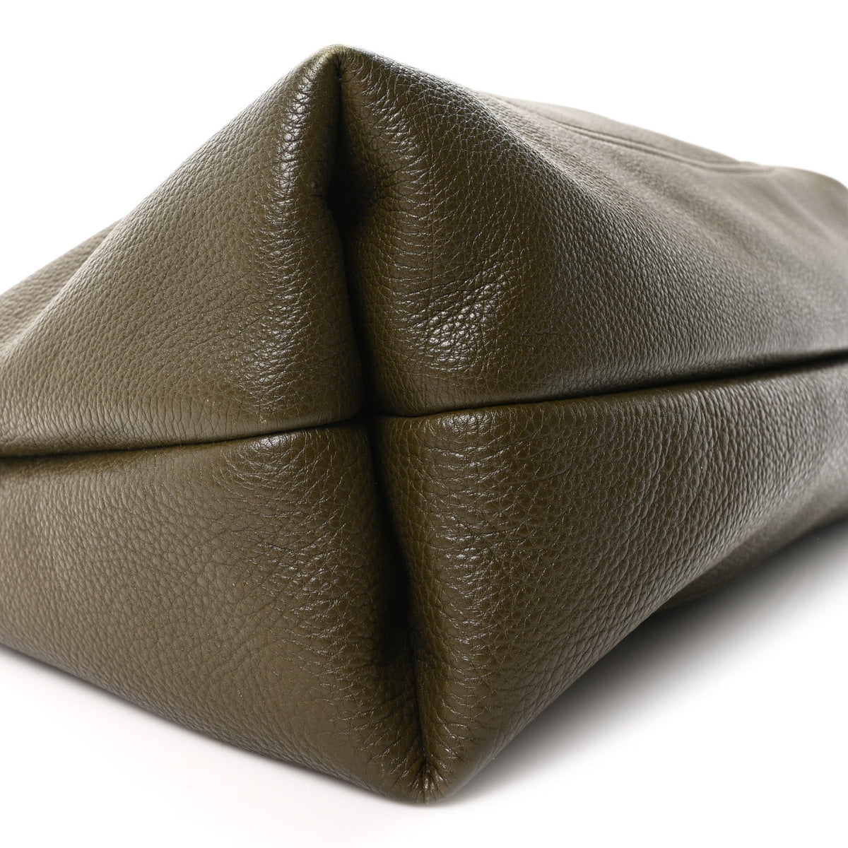 Grained Calfskin Softbit Maxi Shoulder Bag Forest Green