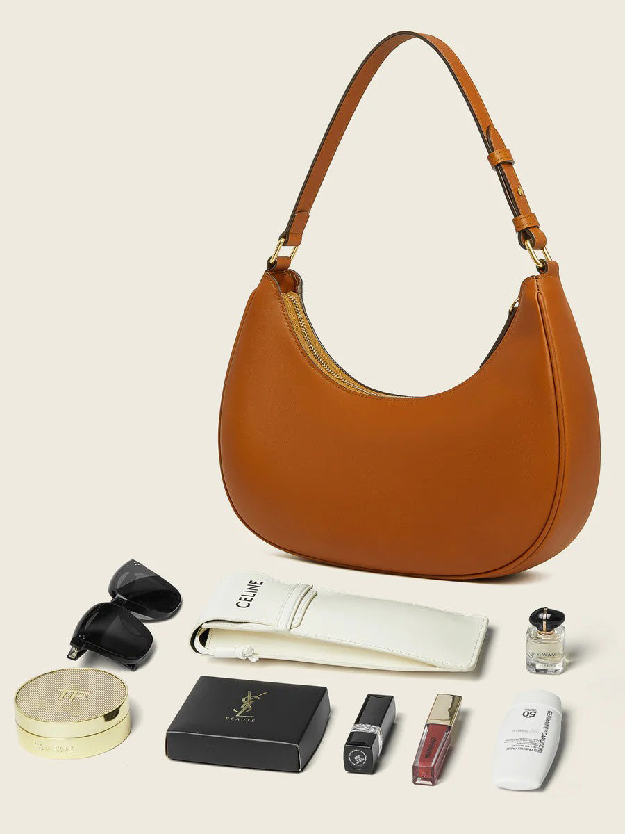 Elisa Crescent Bag In Leather