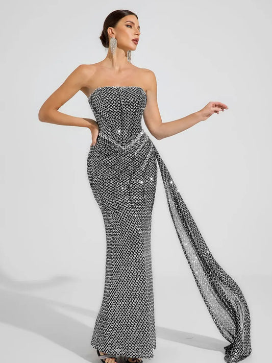 Johanna Argent Strapless Maxi Dress