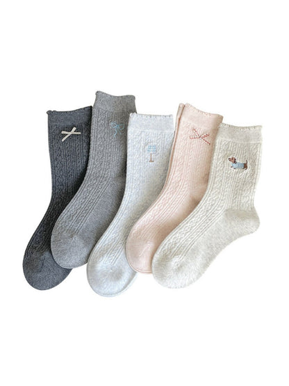 Rufia - Sweet Cozy Bow Mid-Calf Capsule Socks