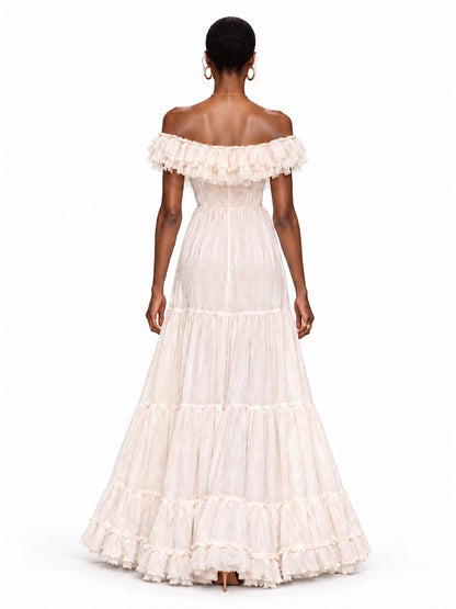 Clara Off-Shoulder Ruffle Tiered Maxi Dress