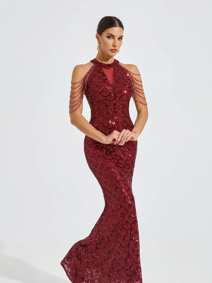 Isabella Luxe Sequin Maxi Dress