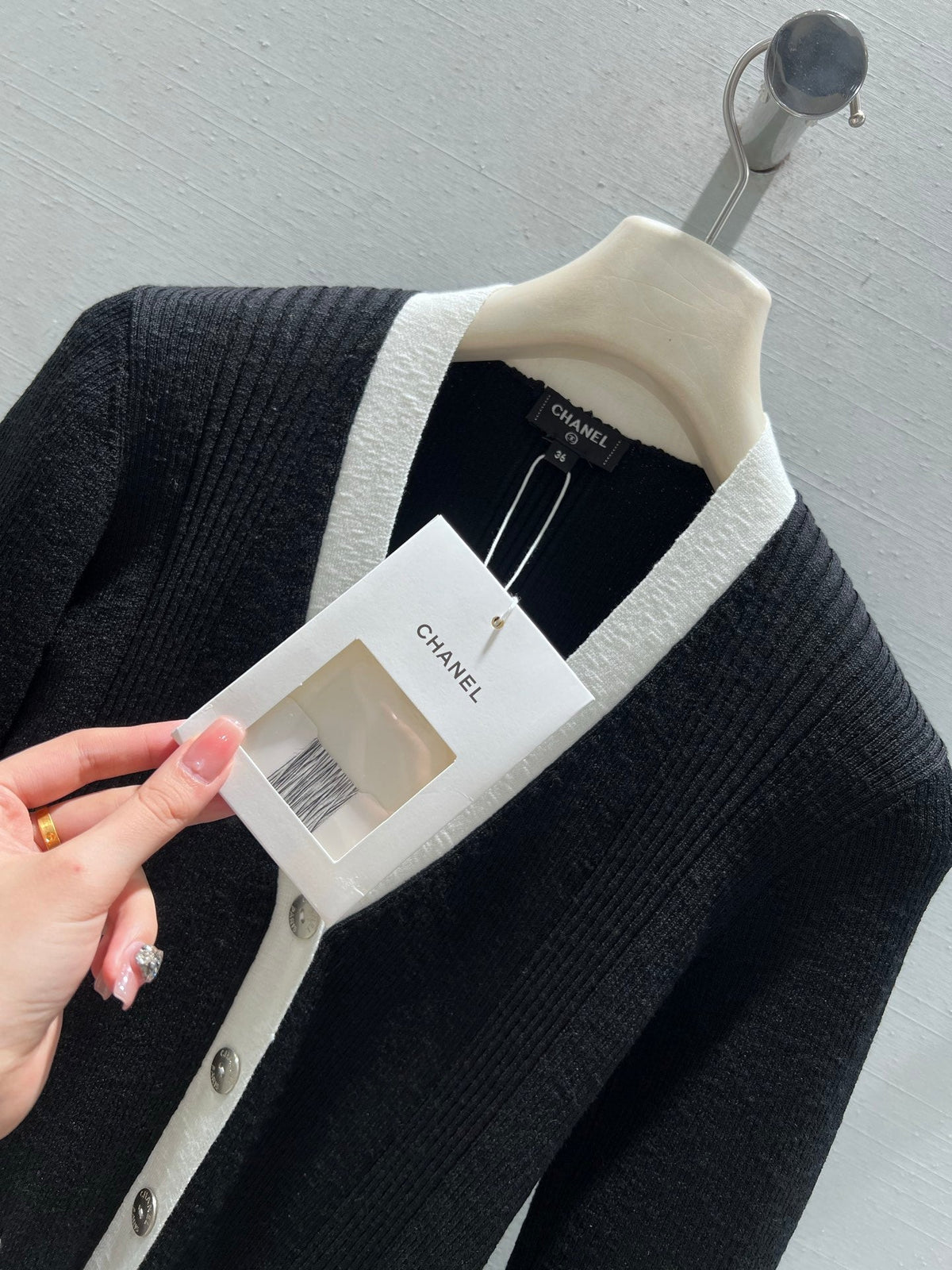 CC 26S Knit Cardigan Black Linen Cotton 349018