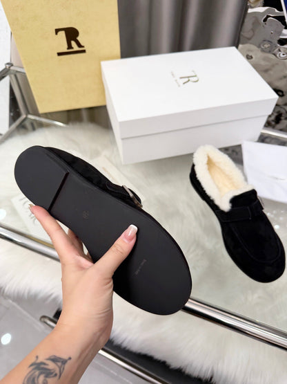 The Row 2025 Loafers Black Wool 576841