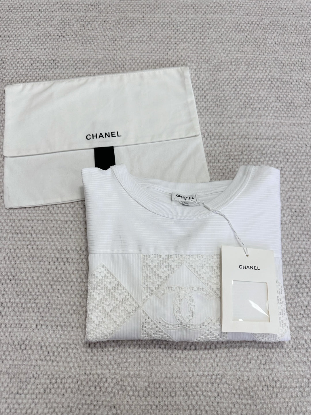CC 25 Appliqué Short Sleeves T-shirt White Cotton