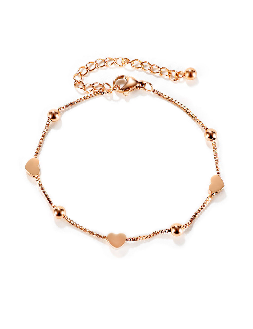 Minimalist Stainless Steel Heart Chain Bracelet