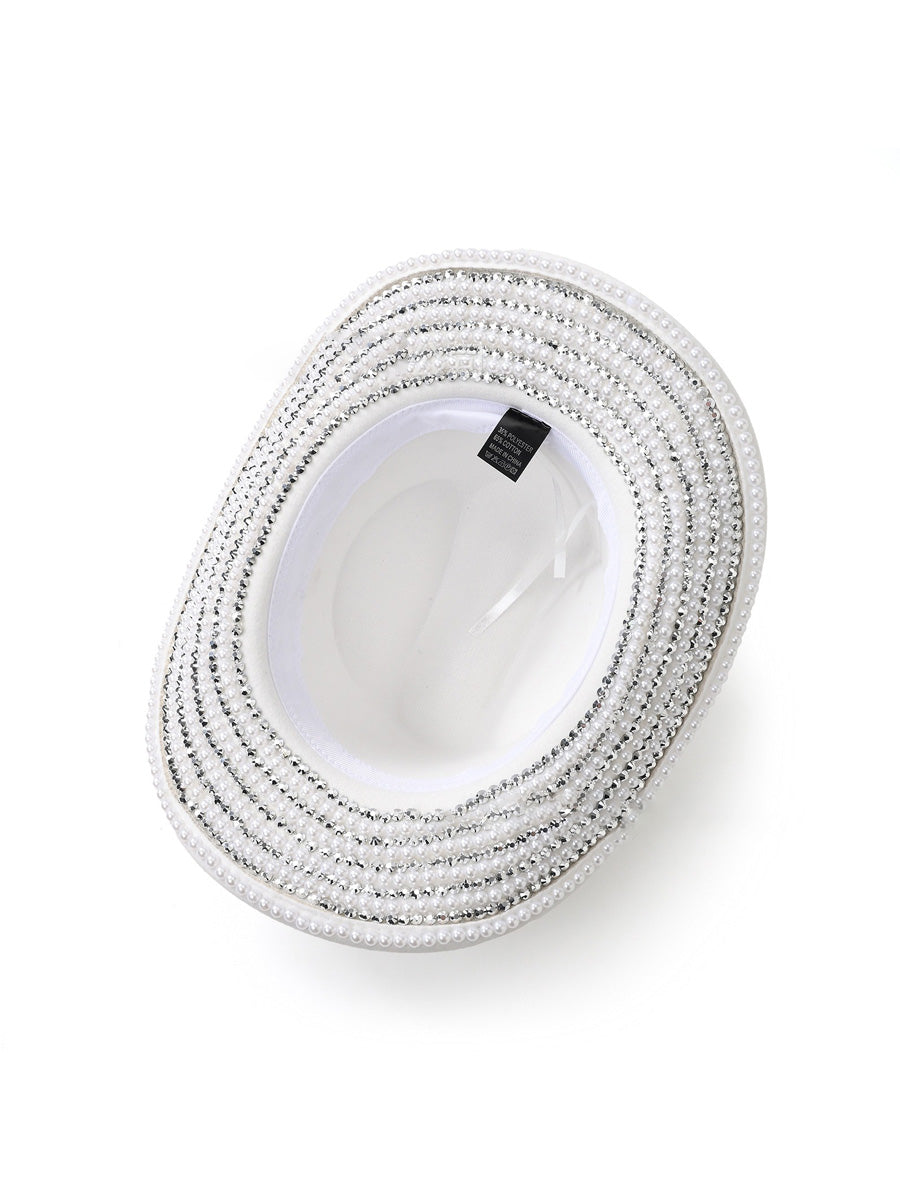 Karina Rhinestone-Embellished Pearl Cowboy Hat