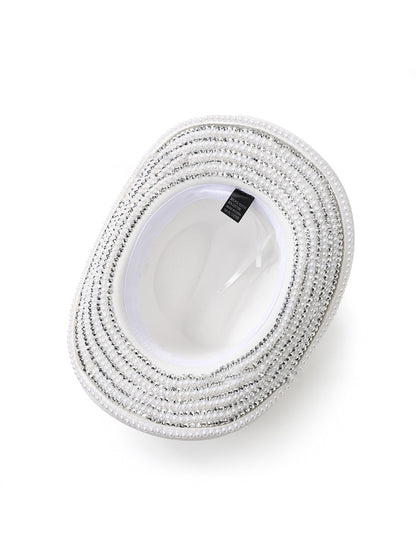 Karina Rhinestone-Embellished Pearl Cowboy Hat