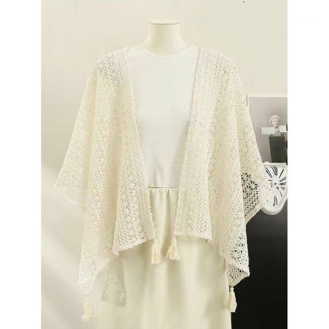 Crosa - Boho Lace Knit Cardigan Cover-Up