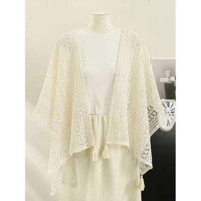 Crosa - Boho Lace Knit Cardigan Cover-Up