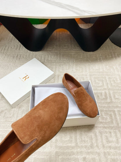 The Row 2025 Tipi Loafer Brown Suede 541528