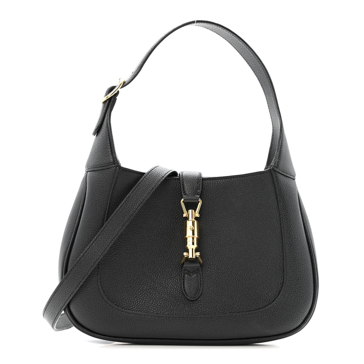 Pebbled Calfskin Small Jackie 1961 Hobo Black