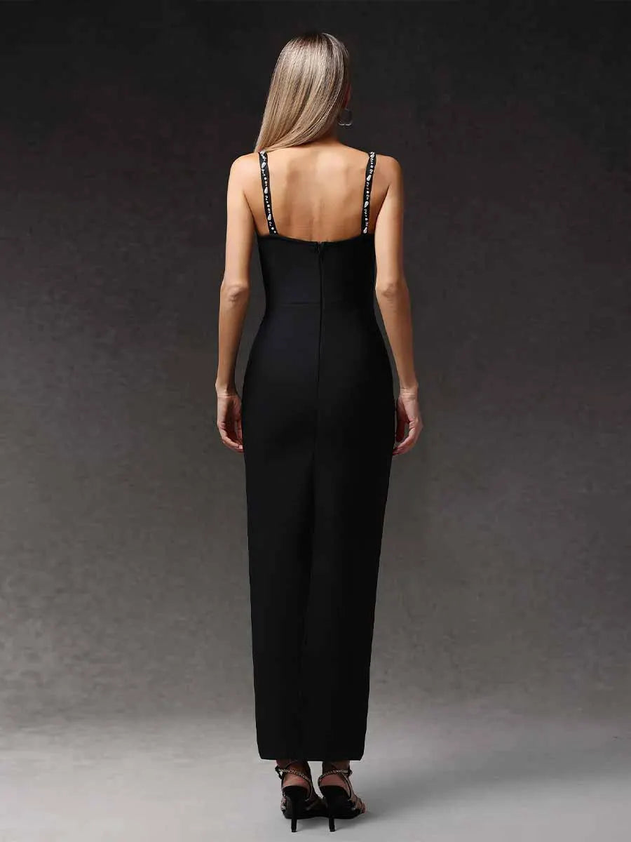 Fiona Sleeveless Diamond Bandage Maxi Dress