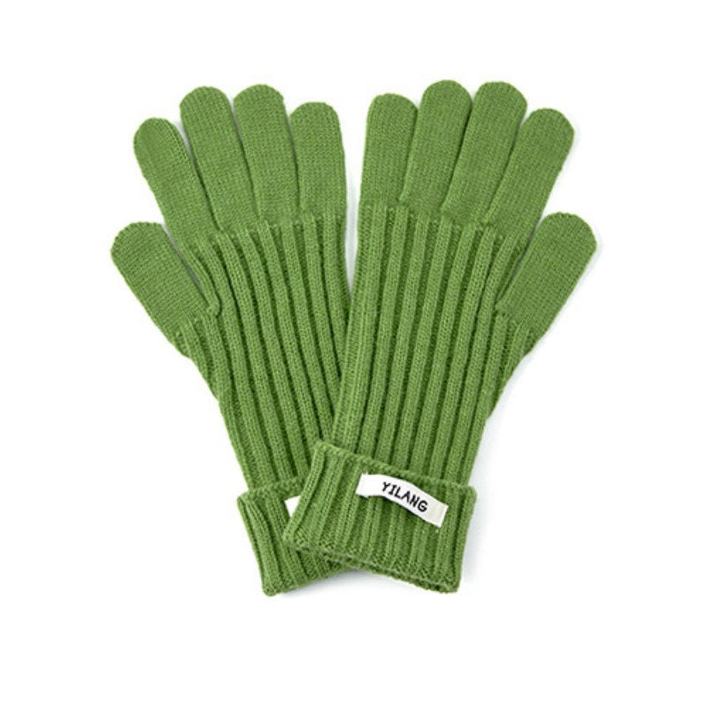 Simple Solid Color Knit Touchable Gloves