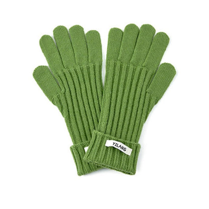 Simple Solid Color Knit Touchable Gloves