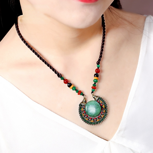 Retro Original National Style Short Necklace Classical Clavicle Chain Handmade Jewelry Women'S Jewelry Accessories Summer