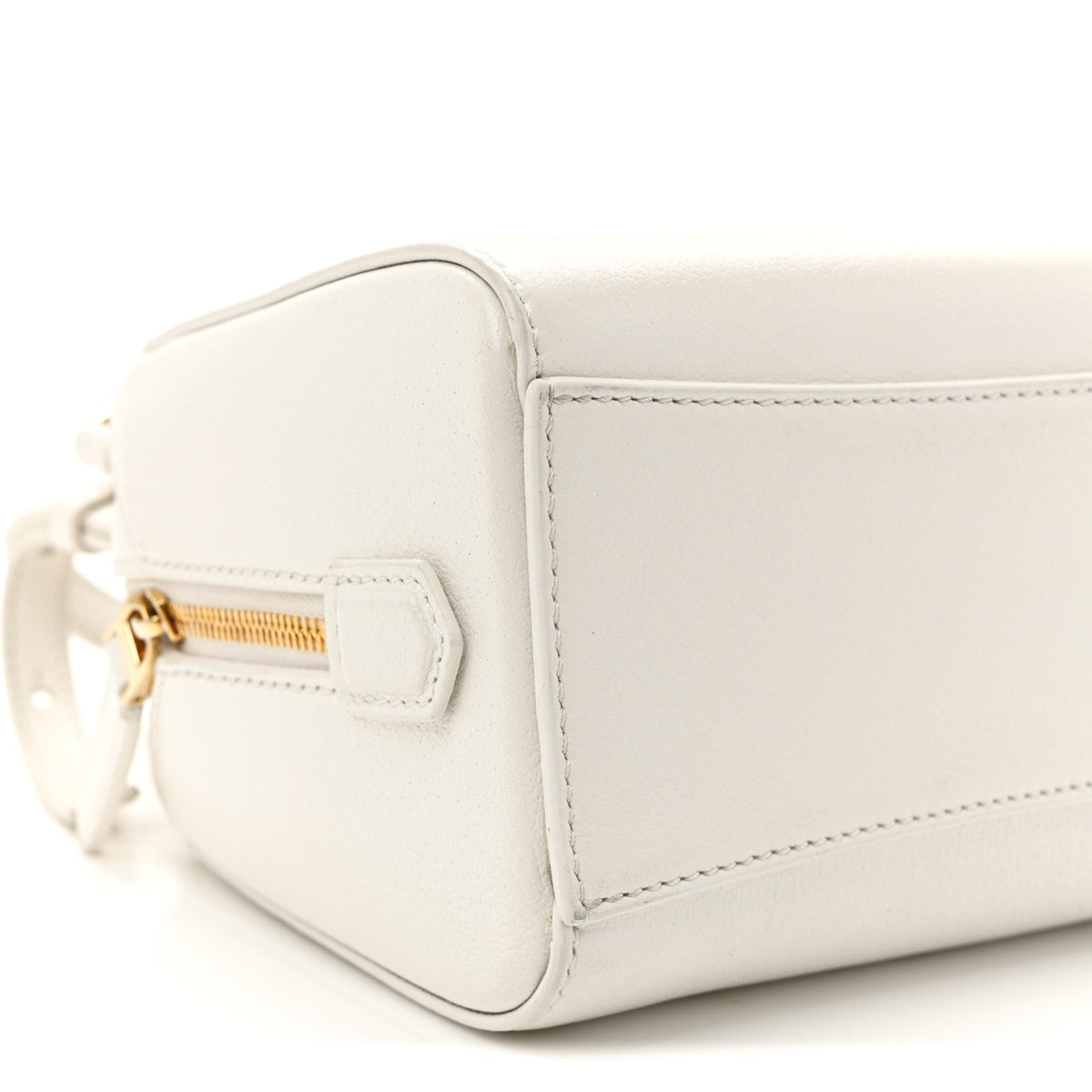 Tumbled Buffalo Micro Antigona Cube Bag White