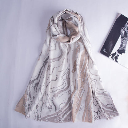 Leisure Marbled Printed Warm Scarf