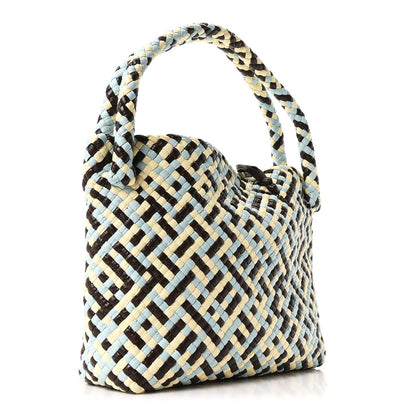 Calfskin Intreccio Tricolor Tosca Shoulder Bag Bitter Chocolate Zest Washed Topazio