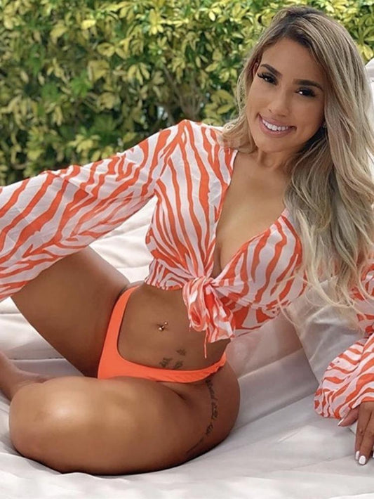 New Style Swimsuit Bikini Three-Piece Mesh Swimwear