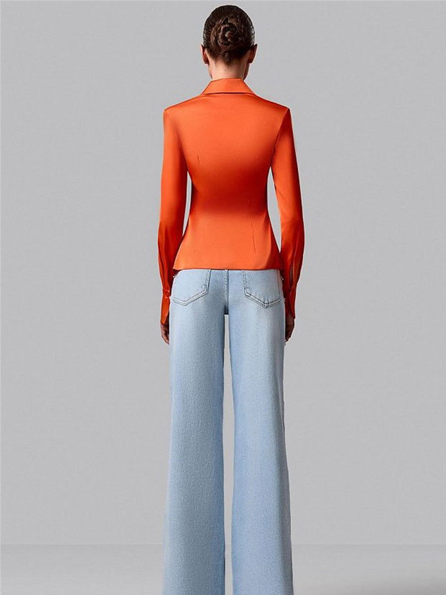 Lucienne Curved Rhinestone-Paneled Jeans