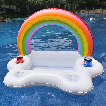 Rainbow Inflatable Floating Wine Serve Swimming Toy