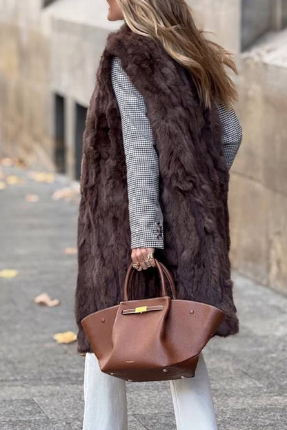 3\/4 Chocolate Fur Vest