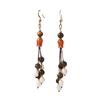 Earwish - Vintage Classic Beaded Long Fringe Earrings - Elegant &amp; Chic