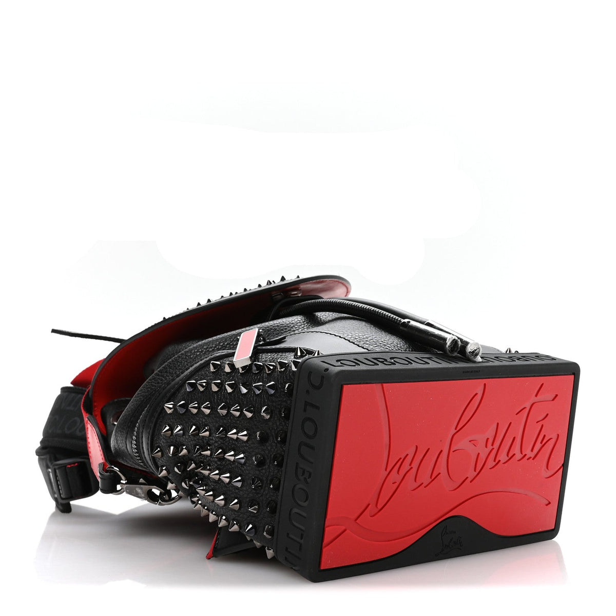 Calfskin Spiked Small Explorafunk Backpack Black
