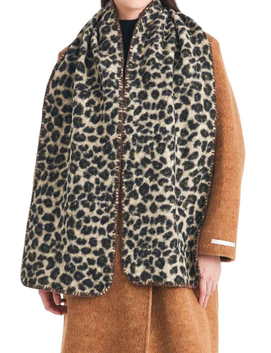 Winter Soft Cozy Leopard Print Warm Scarf