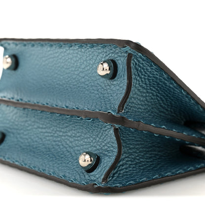 Metallic Cuoio Roma Sellerissima Nappa Sintetica Tape Stitch Petite Peekaboo I SEE U Iconic Satchel Placca Argento