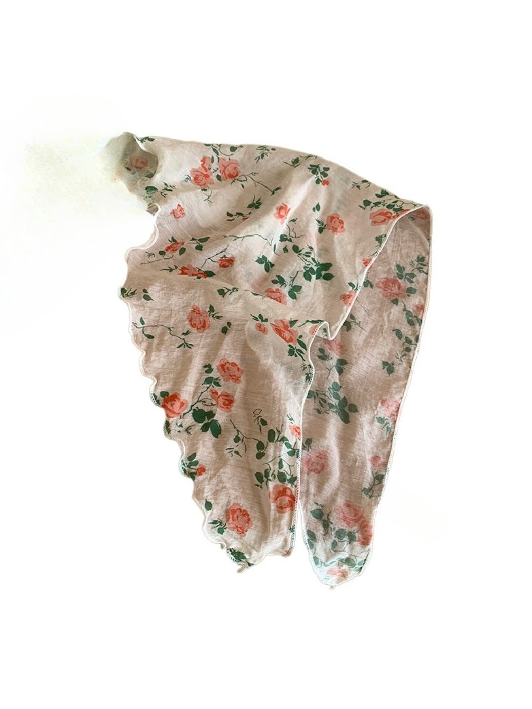 Scarvii - Fresh Style Floral Printed Triangle Scarf - Light &amp; Airy