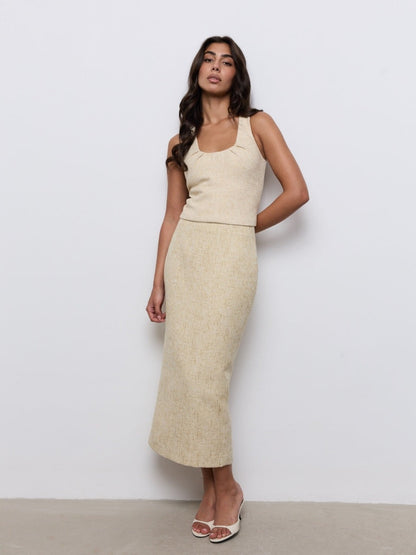 Amabel Cotton Mix Tweed Midi Skirt Set