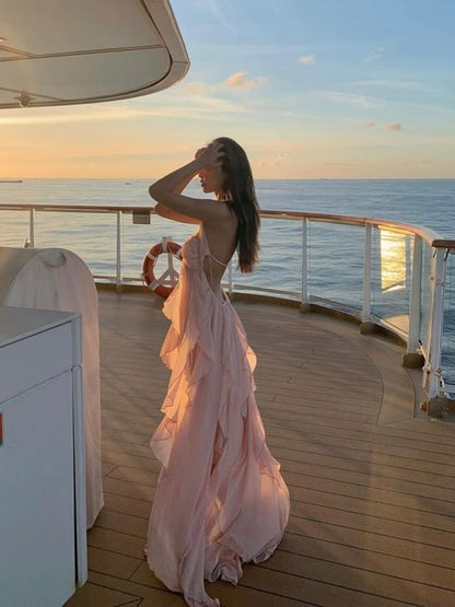 Stella Ruffle Strapless Maxi Dress