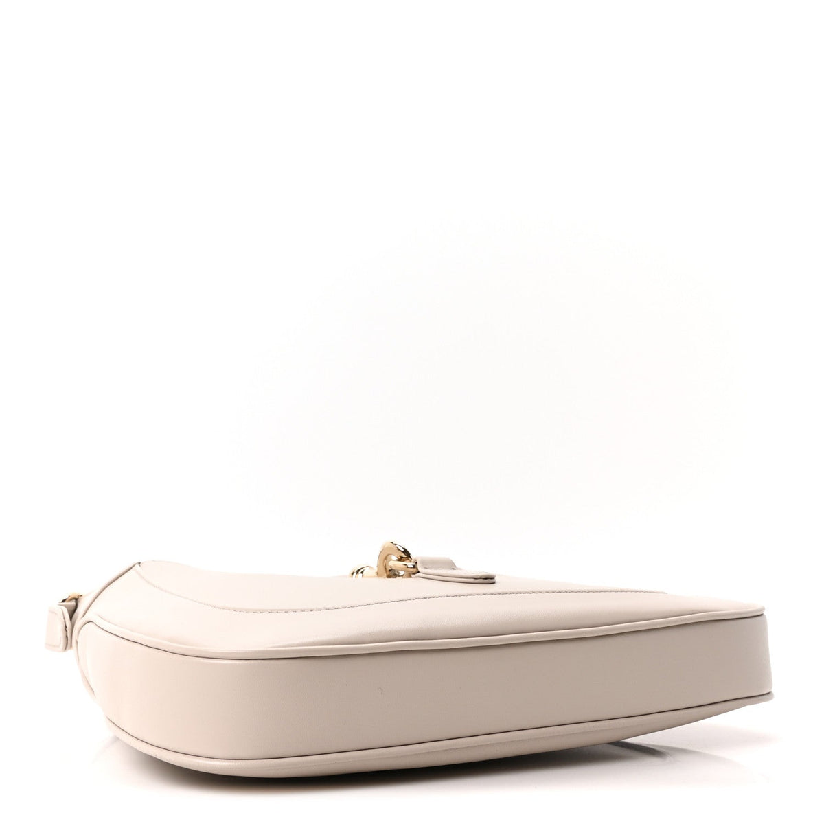 Ancora Calfskin Web Small Jackie Shoulder Bag Light Grey