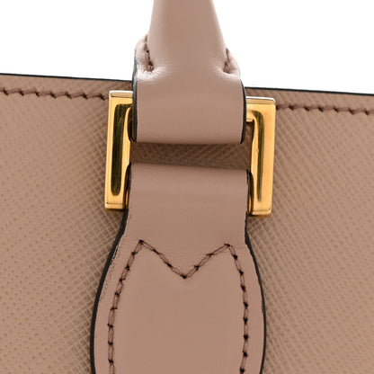 Saffiano Soft Calfskin Small Zippered Tote Cipria