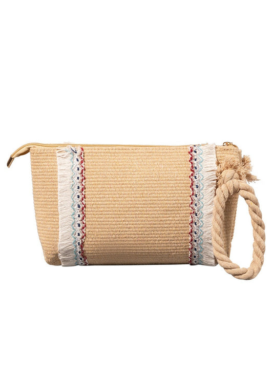 Cosbai - Brown Minimalist Woven Clutch Bag - Boho &amp; Chic