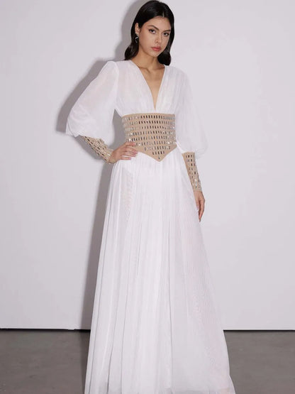 Beatrice Crystal Mesh Maxi Dress