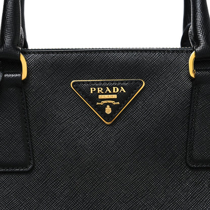 Saffiano Large Galleria Double Zip Tote Black