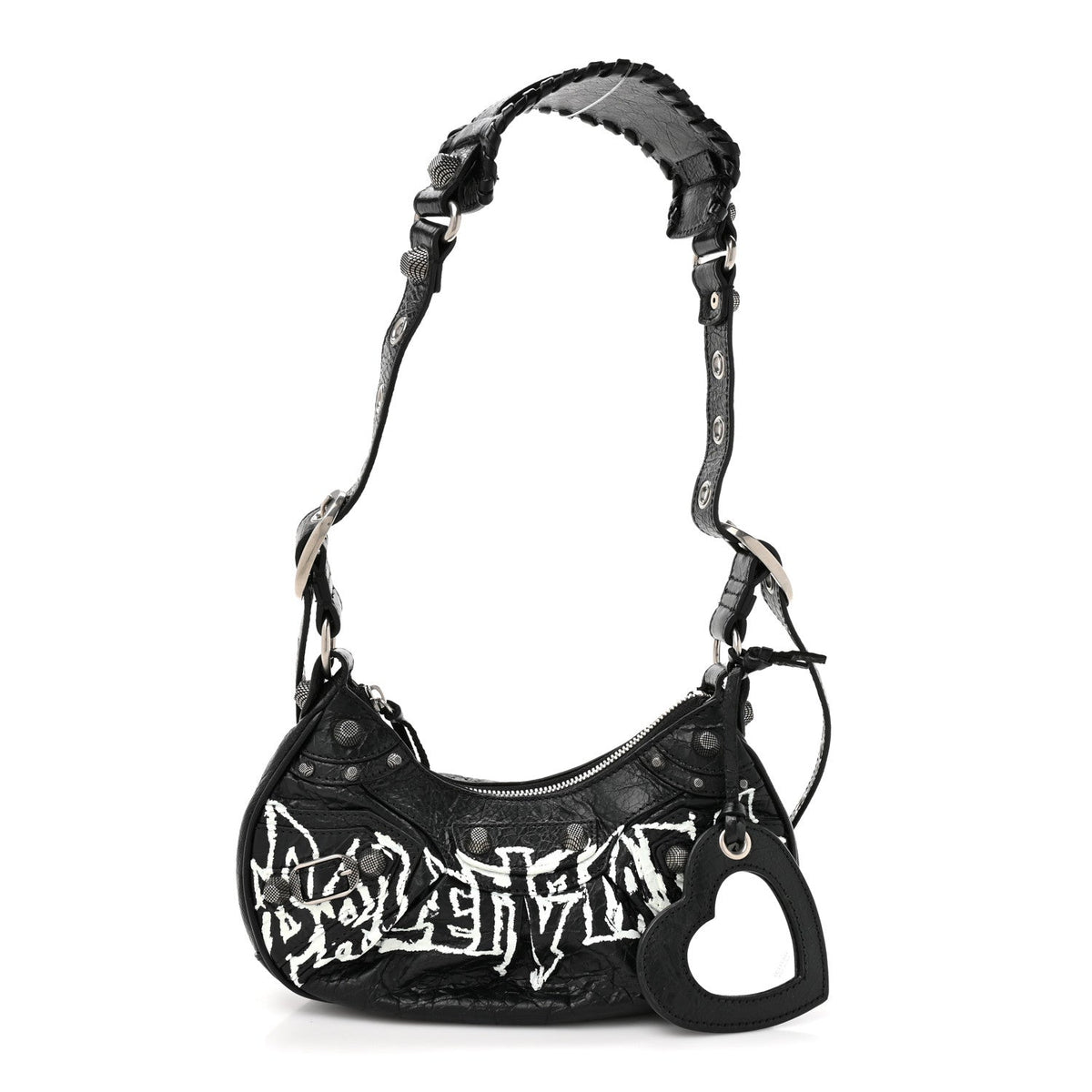 Agneau Arena Lunar New Year Graffiti Logo Le Cagole Shoulder Bag XS Black