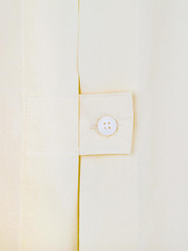 Long Sleeves Loose Buttoned Hollow Pleated Solid Color Split-Joint Lapel Blouses&Shirts Tops