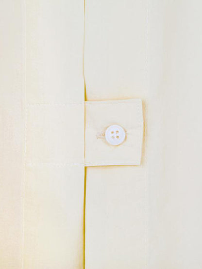 Long Sleeves Loose Buttoned Hollow Pleated Solid Color Split-Joint Lapel Blouses&Shirts Tops