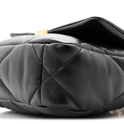 Lambskin Quilted Medium Chanel 19 Flap Black